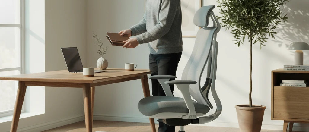 Domowe biuro z ergonomicznym krzesłem